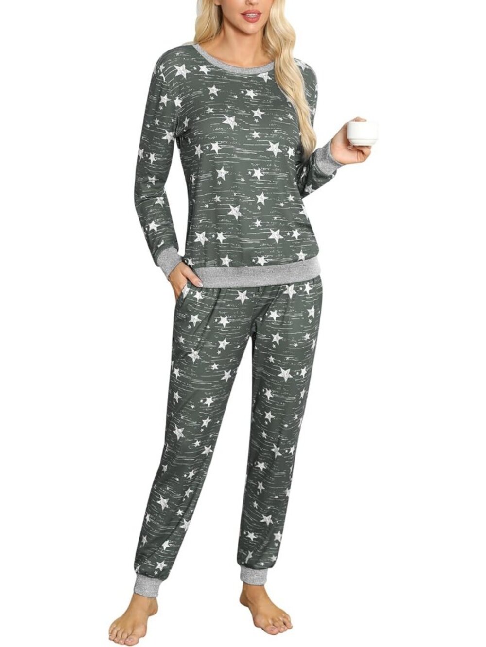 Cozy Cotton Long Sleeve Women's Pajama Sets, Soft PJs for Sleep, S-XXL